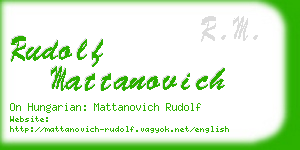 rudolf mattanovich business card